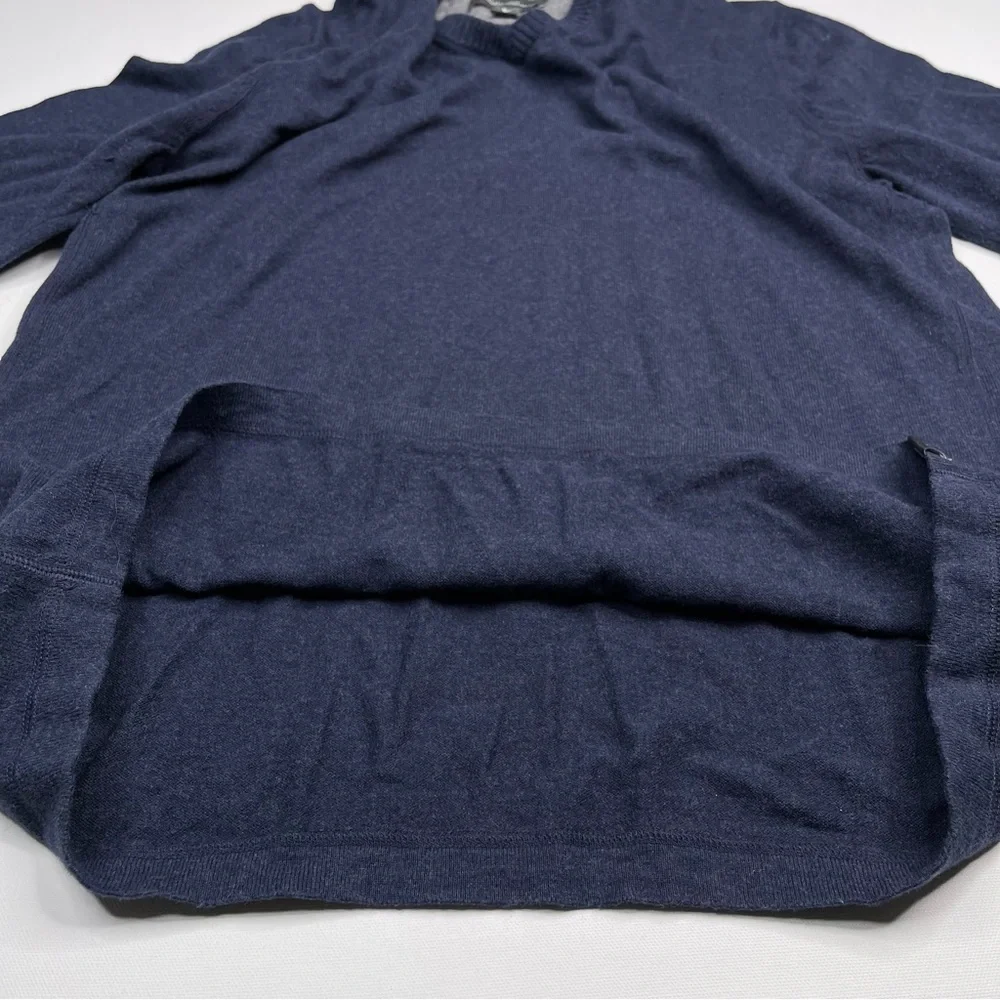 Eddie Bauer Sweater Merino Wool Cotton Navy Blue Outdoor Gorp Office  Tall